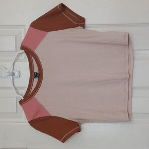 Wild Fable Pink & Brown Crop Top